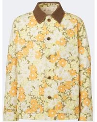 Valentino - Corduroy-Trimmed Floral Denim Jacket - Lyst