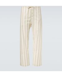 Bode - Celery Striped Cotton Pajama Pants - Lyst