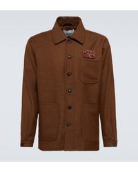 Bode - Brooch Wool Shirt Jacket - Lyst