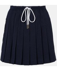 Thom Browne - Pleated Striped Wool Miniskirt - Lyst