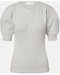 Victoria Beckham - Top Aus Einem Baumwollgemisch - Lyst