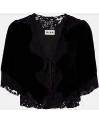 RIXO London - Top Ursula Aus Samt Mit Spitze - Lyst