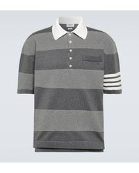 Thom Browne - Polo 4-Bar raye en coton - Lyst