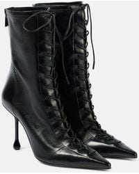 Jimmy Choo - Scarlett 95 Leather Lace-Up Boots - Lyst