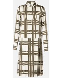 Burberry - Hemdblusenkleid Ribbon Check Aus Seide - Lyst