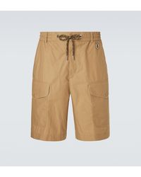 Moncler - Cotton Poplin Cargo Shorts - Lyst