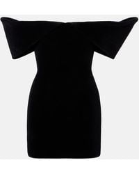 David Koma - Off-Shoulder-Minikleid Aus Samt - Lyst