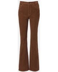Nili Lotan - Joan High-Rise Cotton-Blend Corduroy Flared Pants - Lyst