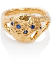 Alighieri Vergoldeter Ring The Sapphire's Patch mit Saphiren - Mettallic