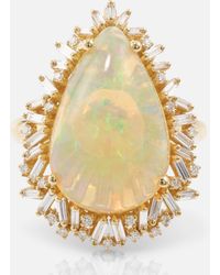 Suzanne Kalan - One Of A Kind 18kt Gold Ring With Opal And Diamonds - Lyst