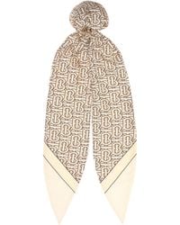 Burberry Logo Silk-twill Hair Scarf - Multicolour