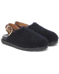 Marni Slippers Fussbett in shearling - Blu