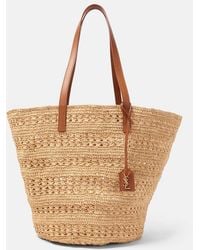Saint Laurent - Bolso Cesta Panier Medium De Rafia - Lyst