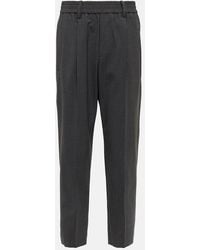 Brunello Cucinelli - High-Rise Tapered Wool-Blend Pants - Lyst