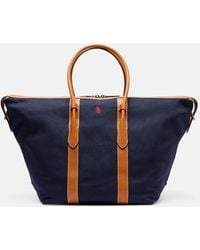 Polo Ralph Lauren - Classic Xl Leather-Trimmed Canvas Tote Bag - Lyst