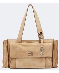 Miu Miu - Utilitaire Suede Shoulder Bag - Lyst
