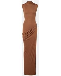 AYA MUSE - Nou Draped Silk-Blend Maxi Dress - Lyst