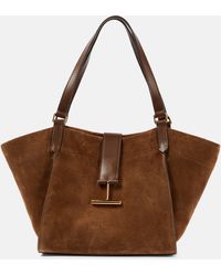 Tom Ford - Tara Medium Suede And Leather Tote Bag - Lyst