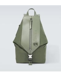 Loewe - Convertible Leather-trimmed Backpack - Lyst