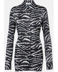 The Attico - Zebra-Print Satin Shirt - Lyst