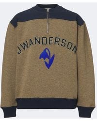 JW Anderson - Embroidered Wool-Blend Half-Zip Sweater - Lyst