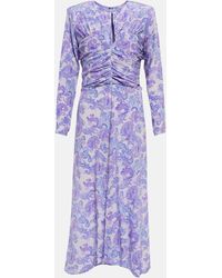 Isabel Marant Telima Paisley Silk Midi Dress - Purple