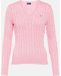 Polo Ralph Lauren - Cable-knit Cotton Crewneck Sweater - Lyst