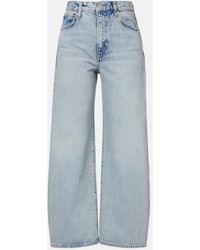FRAME - The Bow Crop Barrel-Leg Jeans - Lyst
