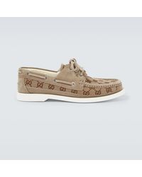 Gucci - GG Canvas Boat Shoes - Lyst