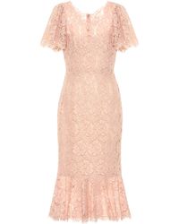 Dolce & Gabbana Midikleid aus Spitze - Pink