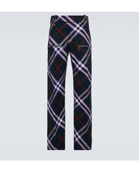 Burberry - Hose Check aus Wolle - Lyst