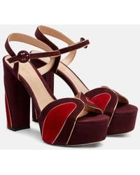 Gianvito Rossi - 125 Suede Platform Sandals - Lyst