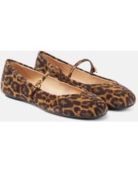 Gianvito Rossi - Carla Leopard-Print Suede Ballet Flats - Lyst