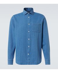 Frescobol Carioca - Emilio Herringbone Denim Shirt - Lyst