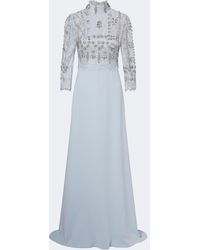 Costarellos - Brona Embellished Lace-Paneled Crepe Gown - Lyst