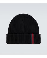 Gucci - Web Stripe Wool Beanie - Lyst