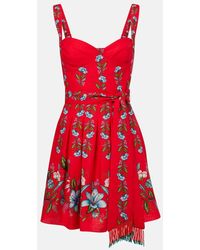 FARM Rio - Vestido Corto Sweet Bloom Bouquet En Mezcla De Lino - Lyst