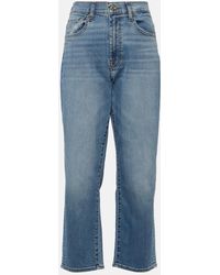 7 For All Mankind - Modern High-rise Straight Jeans - Lyst