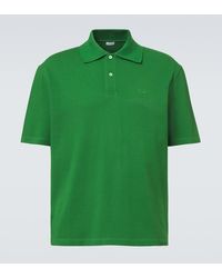 Loewe - Logo Embroidered Cotton Polo Shirt - Lyst