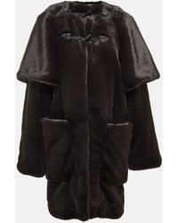 Alaïa - Leather-Trimmed Faux Fur Coat - Lyst