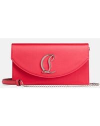 Christian Louboutin - Small Logo Crepe Satin Clutch - Lyst