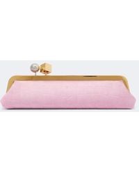 Jacquemus - Salon Croc-Effect Suede Clutch - Lyst