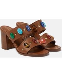 Gianvito Rossi - Verzierte Sandalen Shanti Aus Leder - Lyst