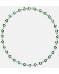 Anita Ko - Flora Small 18Kt Choker With Emeralds And Diamonds - Lyst