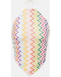 Missoni - Zigzag Knitted Open-Back Halterneck Top - Lyst