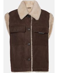 Brunello Cucinelli - Shearling-Lined Suede Vest - Lyst