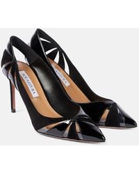 Aquazzura - Puzzle 85 Patent Leather, Suede, And Pvc Pumps - Lyst
