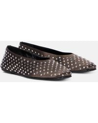 Magda Butrym - Crystal-Embellished Satin Ballet Flats - Lyst