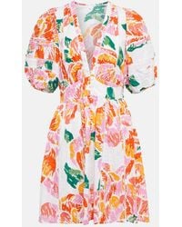 Poupette - Reina Printed Cotton Minidress - Lyst