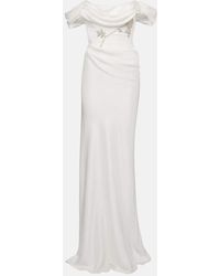 Clio Peppiatt - Paloma Beaded Satin Corset Gown - Lyst